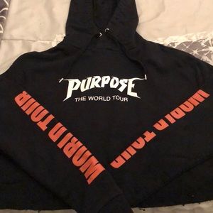 Black hoodie—purpose world tour JUSTIN BIEBER
